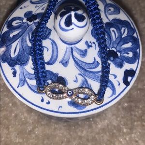Evil eye adjustable infinity bracelet